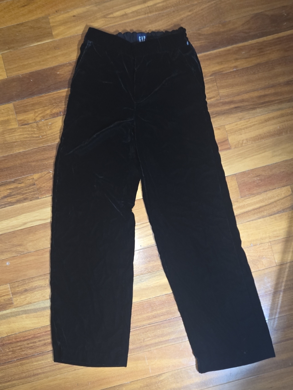 GAP Velvet Black Relaxed Pants Pockets 0